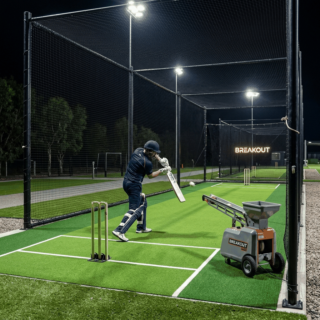 Cricket Practice Pitch Arena in Hisar - Netted Outdoor Setup
